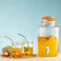 Dispensador para Bebida con Tapa Hermética Clip Clear / Naranja de Vidrio Kilner