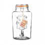 Dispensador para Bebida 5L con Tapa Hermética Clip Clear / Naranja de Vidrio Kilner