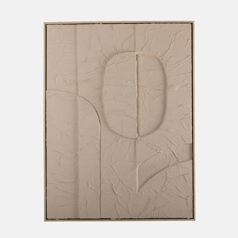 Cuadro Textura Beige 83x63cm de Lino con Marco Natural de Madera Haus