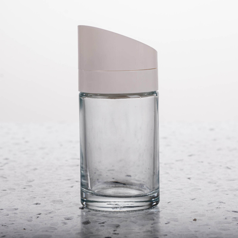 Salero Clear / Blanco 11.5x5cm de Vidrio y Plástico