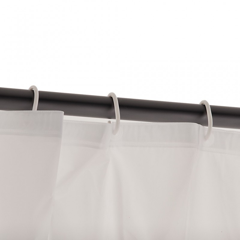 Cortina de baño con ganchos 100% PVC Sólido