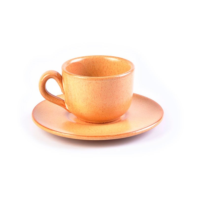 Juego de taza y plato para té Tabacco De Silva Ceramiche