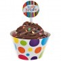 Cenefa con pincho para cupcake Bright and Bold Happy Birthday 24 piezas Creative Converting