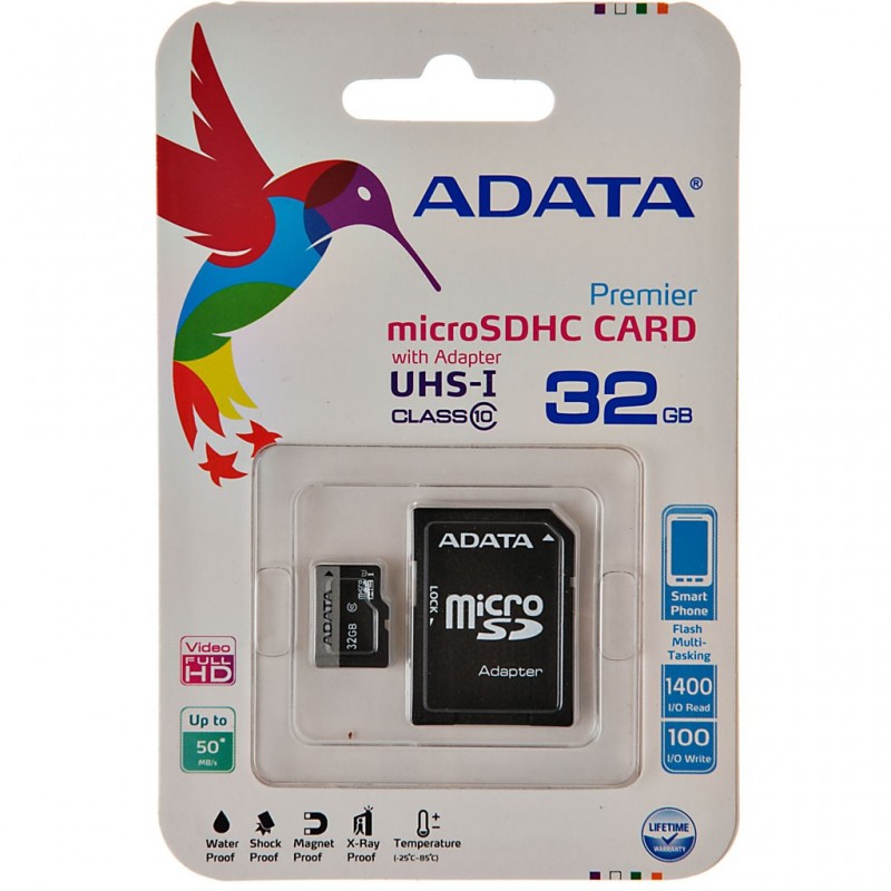 Memoria micro SD + Adaptador SD Class 10 Adata