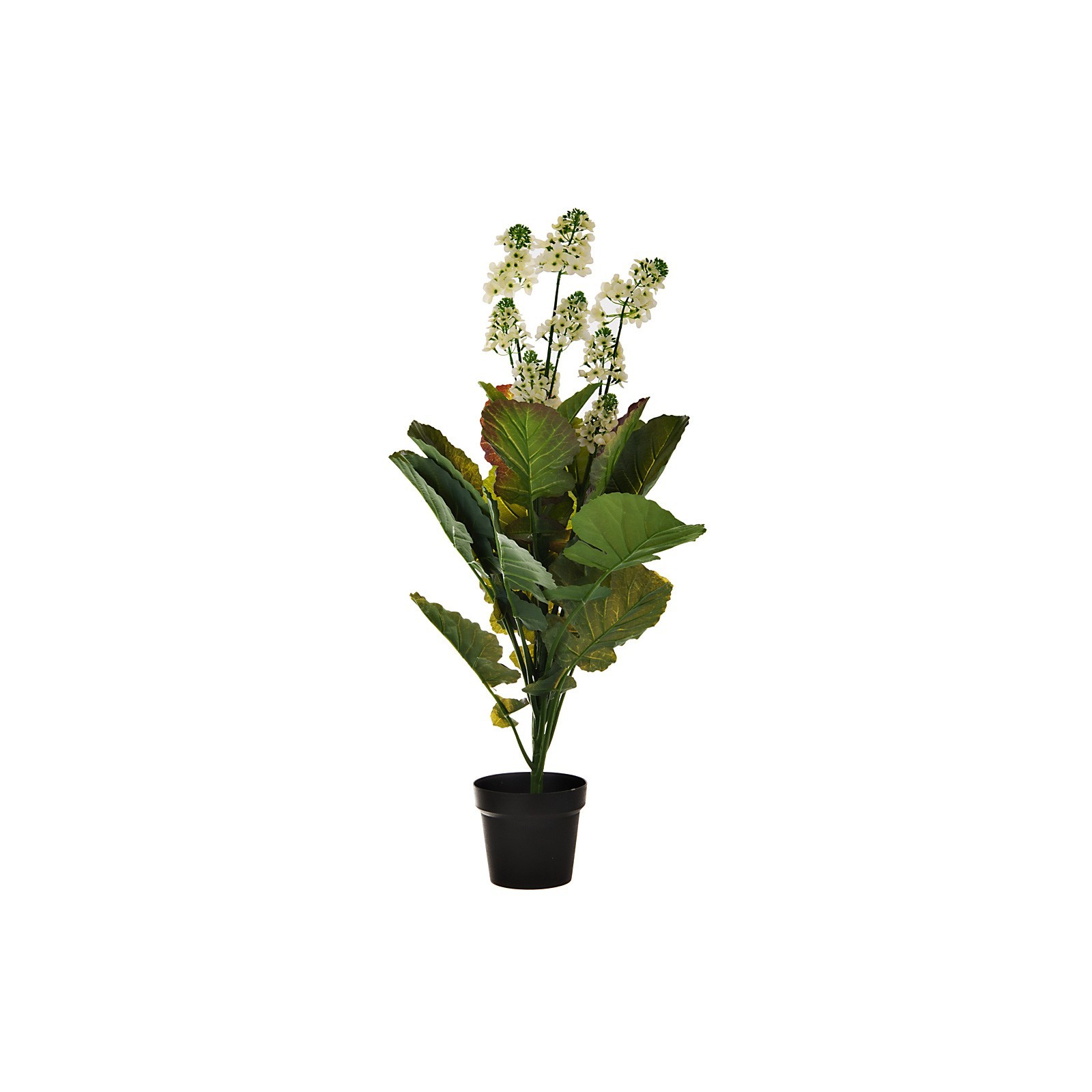 Planta artificial con maceta Flor Blanca plástico / hierro Haus